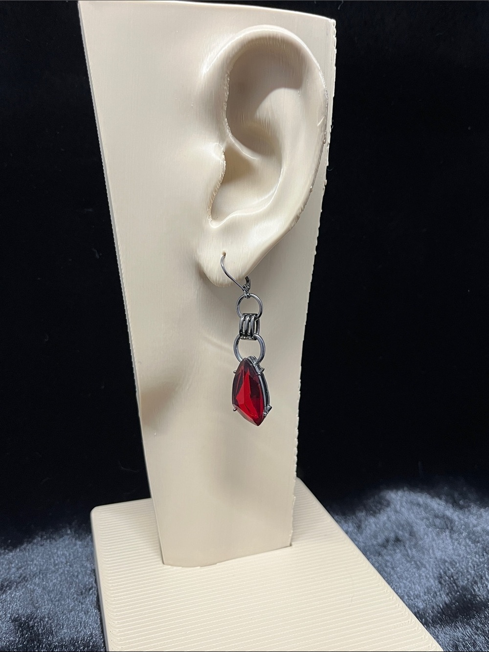 Red Crystal Teardrop Dangle Earrings - Women Jewelry